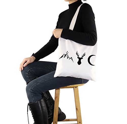 G2TUP S-JM Gift S-JM Book Series Symbols Reusable Canvas Tote Bag Bookish Gift Shopping Handbag (S-JM Symbols Handbag)