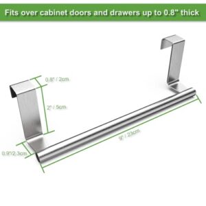 Over The Cabinet Towel Bar, Hand Towel and Washcloth Rack for Bathroom and Kitchen CTB3000 Chrome