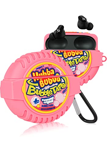 Jowhep Case for Beats Studio Buds Funny Unique 3D Design Cute Silicone Cover Fashion Kawaii Cool Fun Cartoon Wireless Powerbeats Cases for Beats Earbuds Headphones for Girls Boys Teen Bubble Gum