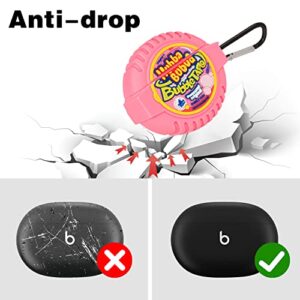 Jowhep Case for Beats Studio Buds Funny Unique 3D Design Cute Silicone Cover Fashion Kawaii Cool Fun Cartoon Wireless Powerbeats Cases for Beats Earbuds Headphones for Girls Boys Teen Bubble Gum