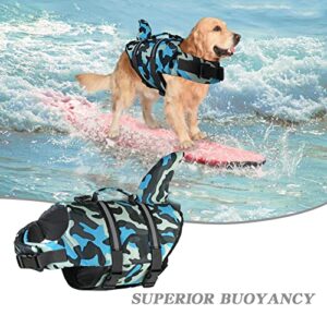 Doglay Dog Life Jacket Shark, Dog Life Vests for Swimming Boating, Adjustable Superior Buoyancy Life Jackets for Dogs with Rescue Handle, Dog Flotation Vest for Puppy Small Medium Large Dogs