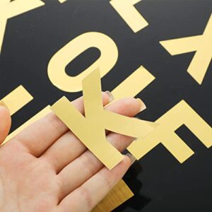 232 Pieces 24 Sheets Large Letter Stickers Big Font Alphabet Letter Number Stickers 2.5 Inch Self Adhesive Letters Number Kit Mailbox Stickers for Mailbox Presentation (Gold, Letter)