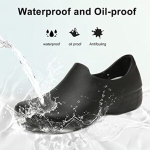 Haifago Women's Non Slip Shoes, Waterproof and Oil-Proof Chef Shoes, Women Nursing Work Shoe for Hospital Kitchens and Food Service Black