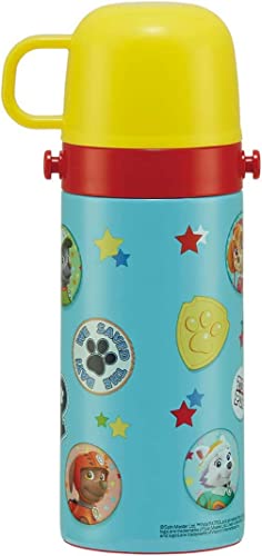 Skater SKDC3-A Children's 2-Way Stainless Steel Kids Water Bottle with Cup, 11.8 fl oz (350 ml), Paw Patrol Boys