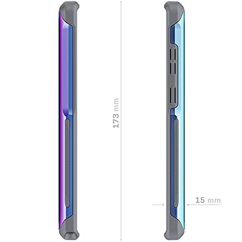 Ghostek ATOMIC slim S22 Ultra Phone Case with Clear Back, Iridescent Aluminum Bumper and S-Pen Stylus Cutout Shockproof Phone Cover Designed for 2022 Samsung Galaxy S22 Ultra 5G (6.8 Inch) (Prismatic)