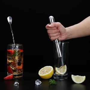 Kyraton Stainless Steel Cocktail Muddler and Mixing Spoon Home Bar Tool Set,Professional Bartende Set for Creating Mojitos and Other Fruit Based Drinks.