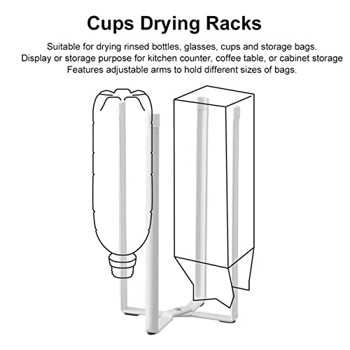 Plastic Bag Holder, Multifunctional Kitchen Stand Holder for Plastic Bags Bottles Cups Drying Racks Shelf