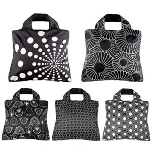 envirosax reusable bag polyester shopping grocery tote bags set of 5 monochromatic designs water resistant