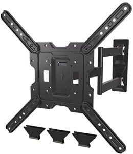 ginkgo tv wall mount for most 26-55 inch tvs, full motion tv mount with swivel, tilt and extension arm, wall mount tv bracket single stud center angle design, max vesa 400x400mm