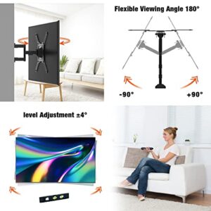 GINKGO TV Wall Mount for Most 26-55 Inch TVs, Full Motion TV Mount with Swivel, Tilt and Extension Arm, Wall Mount TV Bracket Single Stud Center Angle Design, Max VESA 400x400mm