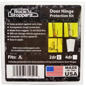 rock stopperz door hinge protection kit - compatible with jeep wrangler jl 2 door (2019 - current)