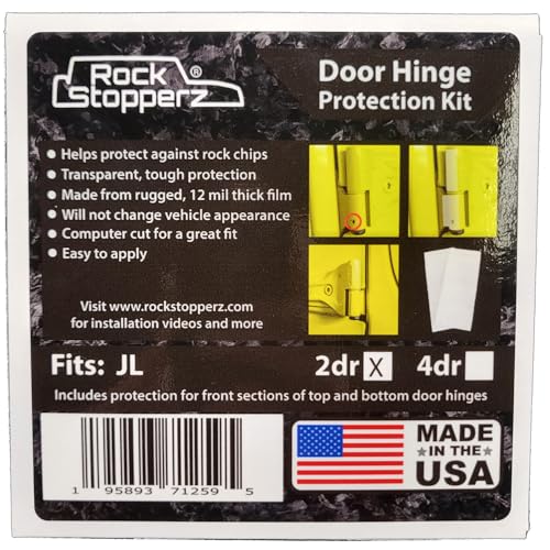 Rock Stopperz Door Hinge Protection kit - Compatible with Jeep Wrangler JL 2 Door (2019 - Current)