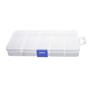 Jutagoss Plastic String Organizer Box With Dividers, 6.69x3.94x0.91 inch, 15 Mpartment Craft Storage Containers, 1PCS Bead Tackle Bolt Screw Small Parts Rock Collection Box.