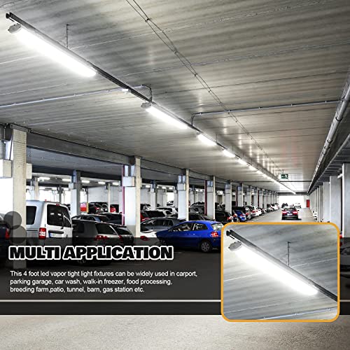 ANTLUX 4FT LED Vapor Tight Light Fixture, 50W 5000LM (120W Eq.), 4 Foot LED Vapor Proof Outdoor Shop Lights, IP66 Tri-Proof Lights for Parking Garage Carport Car Wash, Freezer Light, Plug in, 4 Pack