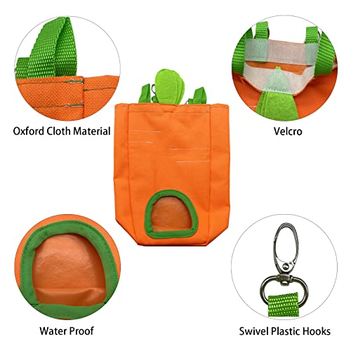 Rabbit Hay Feeder Bag Guinea Pig Food Fabric Bag Hanging Feeding Sack Storage Hay Dispenser with Pet Water Bowl for Rabbit Guinea Pig Chinchilla Hamster