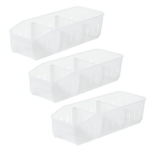 poeland fridge bins, storage organizer containers for refrigerator, pantry, drawer and kitchen cabinets 3 pack