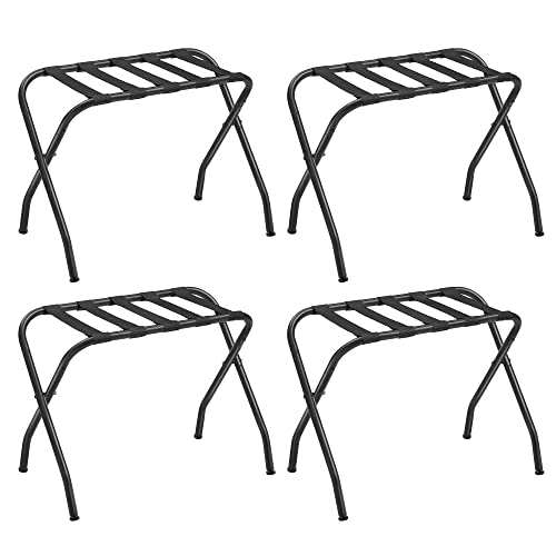 SONGMICS Steel Folding Luggage Rack, Pack of 4, Black URLR64B-4