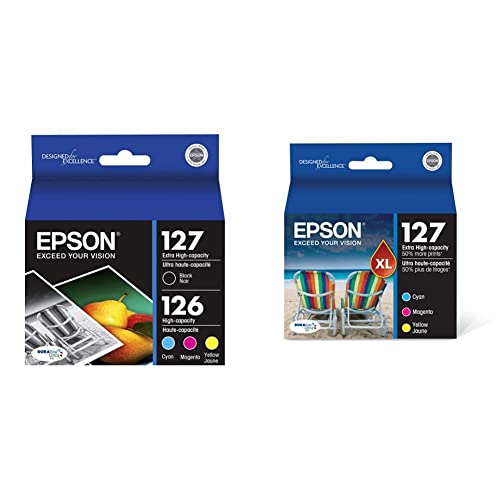 Epson T127120-BCS DURABrite Ultra Black & Color Combo Pack Extra High Capacity - -Cartridge - -Ink and T127520 DURABrite Ultra Multipack Extra High Capacity Cartridge Ink