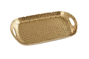 pampa bay golden millenium titanium-plated porcelain rectangular tray with handles, 19 x 11.5 x 3in