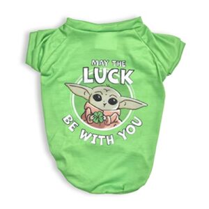 star wars for pets grogu may the luck be with you dog tee for st. patrick’s day | star wars dog st. patty’s shirt for medium dogs | size medium| star wars dog clothing and apparel, cute dog clothes