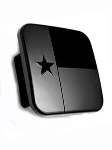 texas state metal flag hitch cover plug (fits 2" receiver, black)
