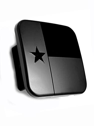 Texas State Metal Flag Hitch Cover Plug (Fits 2" Receiver, Black)