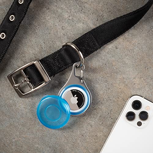 Nite Ize, Inc. WATP-03T-R6 Nite IZE Wearabout Clippable, Apple AirTag Locking Carabiner for Pets, Blue Tracker Holder