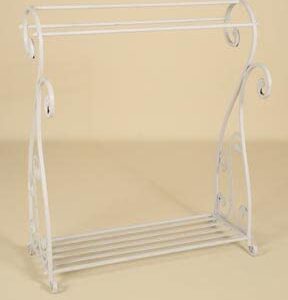 Welcome Home Accents Whitewash Metal Quilt Rack