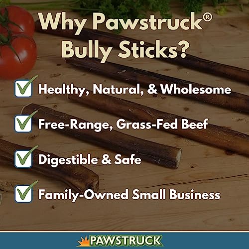 Pawstruck All-Natural 3-5" Bully Sticks for Small Dogs & Puppies – Single Ingredient, Low Odor & Rawhide-Free Dental Chew Treat Bones - 100% Real Beef with No Artificial Preservatives - 8 oz Bag