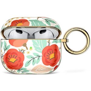 pockt airpods 3 case cover with keychain semi soft skin cases for airpod 3 charging case | poppy