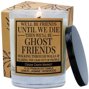 funny candles - ghost friends scare the crap out of people - best friends funny candles gifts for women, best friends birthday gifts, friendship candle gifts for her, scented soy candle, sassy