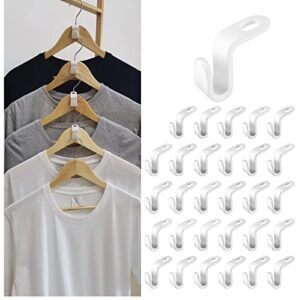clothes hanger connector hooks 30pcs cascading clothes hangers thicken,space saving organizer for heavy duty clothes closet hanger extender clips cascading connection hooks