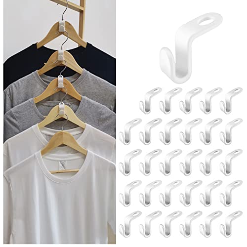 Clothes Hanger Connector Hooks 30Pcs Cascading Clothes Hangers Thicken,Space Saving Organizer for Heavy Duty Clothes Closet Hanger Extender Clips Cascading Connection Hooks