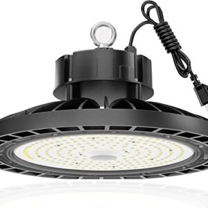 Super Bright UFO LED High Bay Light 150W 22500lm 5000K, 30% Brighter than normal LED, Alternative to 600W MH/HPS for Shop Garage Barn Warehouse Factory Gym, 100-277V, UL US Plug 5’ Cable, IP65