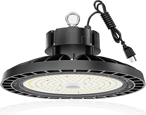 Super Bright UFO LED High Bay Light 150W 22500lm 5000K, 30% Brighter than normal LED, Alternative to 600W MH/HPS for Shop Garage Barn Warehouse Factory Gym, 100-277V, UL US Plug 5’ Cable, IP65