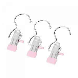 uxcell laundry clips with hook, metal boot hangers chrome plated pink 114mm, 12 pcs