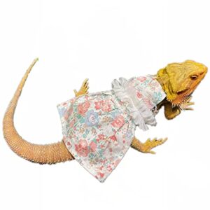 lizard dress for bearded dragon - handmade cotton tutu skirt with lace princess sundress halloween costume photo cosplay party for reptile lizard bearded dragon crested gecko chameleon (m, pink)
