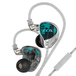 hifi iem earbuds headphones, cca ca10 high performance five driver universal fit, noise isolating in-ear monitors, clear earphones headset for audiophile