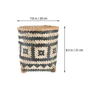 Cabilock Seagrass Baskets Woven 13 Gallon Trash can Trash Can Wood Garbage Bin Waste Basket Flower Basket Pots Storage Basket for Home Trash can Office 13 Gallon Trash can Woven Waste Paper Basket