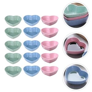 Angoily 30pcs Heart Shaped Soy Sauce Dishes Dip Dipping Bowls for Dinner Baking Dip Bowls Small Dessert Bowls Condiments Server Dishes for Sauce Vinegar Ketchup BBQ Blue Green Pink