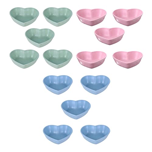 Angoily 30pcs Heart Shaped Soy Sauce Dishes Dip Dipping Bowls for Dinner Baking Dip Bowls Small Dessert Bowls Condiments Server Dishes for Sauce Vinegar Ketchup BBQ Blue Green Pink