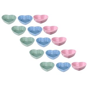 Angoily 30pcs Heart Shaped Soy Sauce Dishes Dip Dipping Bowls for Dinner Baking Dip Bowls Small Dessert Bowls Condiments Server Dishes for Sauce Vinegar Ketchup BBQ Blue Green Pink