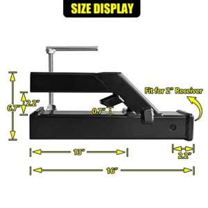 SKYMIRO Clamp on Tractor Trailer Ball Bucket 2'' Fit Hitch Mount Receiver Adapter Tractor Bucket Attachments Compatible with John Deere Front Loader Black