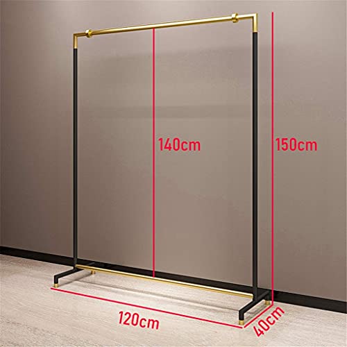 XYYXDD Simplicity Clothes Rail,Horizontal Bar Suspension Clothing Rack Bedroom Dorm Room Balcony Drying Rack Nordic Styleniture/Black+Gold/150 * 120Cm