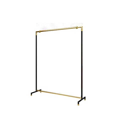 XYYXDD Simplicity Clothes Rail,Horizontal Bar Suspension Clothing Rack Bedroom Dorm Room Balcony Drying Rack Nordic Styleniture/Black+Gold/150 * 120Cm