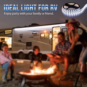 TIPHOPE RV Led Awning Party Light, 16.4FT Camper Led Awning Strip Light Cool White 12V Waterproof RV Exterior Lighting for RV Camper Motorhome Travel Trailer Concession Stands Food Trucks