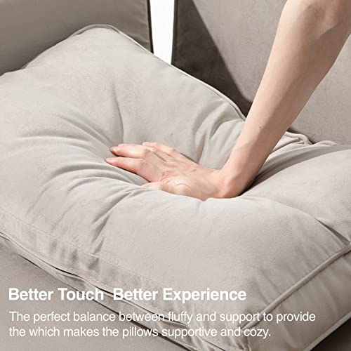 Belffin Velvet Back Cushion for Modular Sofa Rectangle Throw Pillows Soft Back Cushion (Grey)
