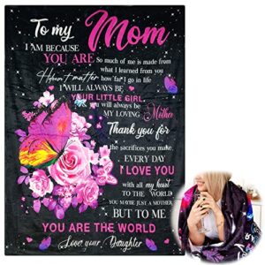 aiishow gifts blanket for mom mother's day, 59"x79" cozy flannel throw blankets, rose print throw blanket gifts for women, unique mother gifts from daughter or son, birthday, mothers day, christmas