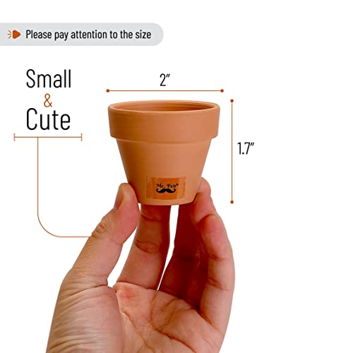 Mr. Pen- Mini Terracotta Clay Pots, 1.7", 8 pcs, Clay Pots for Plants, Small Terracotta Pots, Terracotta Planter, Small Clay Pots, Plant Pots with Drainage Holes, Clay Flower Pots, Terra Cotta Pots