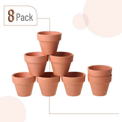 Mr. Pen- Mini Terracotta Clay Pots, 1.7", 8 pcs, Clay Pots for Plants, Small Terracotta Pots, Terracotta Planter, Small Clay Pots, Plant Pots with Drainage Holes, Clay Flower Pots, Terra Cotta Pots